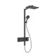 RAINDANCE ALIVE Q душова система Showerpipe 210/340, 1jet, з термостатом, шліфованний чорний хром, HANSGROHE (24580340)