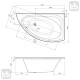 BLATNA ванна 170*100*52см асиметрична права, без ніжок, акрил 6мм, IMPRESE