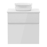 BLATNA тумба 60см подвесная, со столешницей, 2 ящика, белая, IMPRESE (f3208W(1))