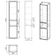 BILOVEC пенал 180*40*35 см, підвісний, колір дуб крафт, IMPRESE (f3263Dr)