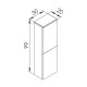 BLACK EDGE пенал підвісний 99*30*20см, білий, IMPRESE (f32113W)