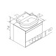BLACK EDGE тумба подвесная 70см со столешницей 1 ящик, белая, IMPRESE (f32117W(1))