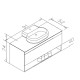 BLACK EDGE тумба подвесная 90см со столешницей 1 ящик, дуб, IMPRESE (f32119OK(1))