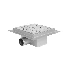 i-FLOW S трап водовідвідний, сухий затвор, AISI 304, відведення Ø40/50, решітка перфорована i04, 150*150 мм, IMPRESE (d44150S04)