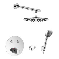 IMPRESE система душова, прихований монтаж, термостат з кнопками CENTRUM, верхній душ Ø250мм (S250SS6+S1011001+SH01-300B+VRB-15410Z+HC01), хром, (SET20220106)