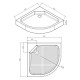 IMPRESE поддон 90*90*15см полукруглый акриловый , в комплекте с сифоном, IMPRESE (s0949090R)