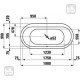 SOLUTIONS ванна овальна 1900*900*460мм,вбудована версія, із санітарного акрилу,біла,без рами, LAUFEN
