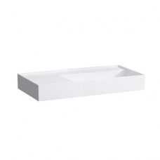 KARTELL раковина 900*460мм, поличка злiва, SaphirKeramik, без отв. пiд змiшувач, без отв. переливу, прихов. отв. зливу, LAUFEN (H8103390001121)