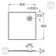 TERRAN поддон 900*900мм, квадратный, ультраплаский, с сифоном, со сливной стальной решеткой, цвет белый, ROCA
