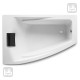 HALL ванна 150*100см, акрилова кутова, ліва версія, біла, з інтегр. підлокітниками, з підголівником та ніжками, що регулюються в комплекті, ROCA
