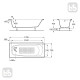 CONTINENTAL ванна 170*70см, без нiжок, ROCA
