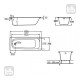 CONTESA ванна 150*70см, с ножками, ROCA