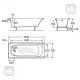 CONTINENTAL ванна 150 * 70см, без нiжок, ROCA