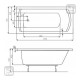 LINEA ванна 150*70см, акриловая, прямоугольная, белая, с ножками в комплекте, объем 165л, ROCA