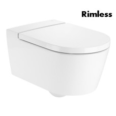 INSPIRA Round унiтаз 370*560*440мм, пiдвiсний, круглий, Rimless, горизонтальний випуск, ROCA (A346527000)