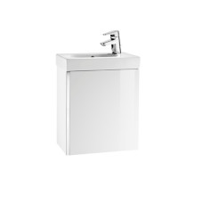 MINI тумба 450*250*575мм, з раковиною з 1-м отв. пiд змiш. праворуч, пiдвiсна, бiлий глянець, ROCA (A855873806)