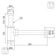 Сифон для умивальника з циліндричною колбою, латунь 1 1/4, патрубок Ø32 мм, pistola gris, VOLLE