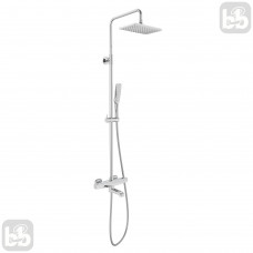 SISTEMA P система душова (термостат для ванни, верхній душ 246*170 мм ABS, ручний душ 53 мм 1 режим, білі лійки, шланг 160 см), cromo, VOLLE