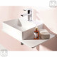 Умивальник 58*37*12,5см підвісний, з поличкою кам`яний Solid surface, VOLLE