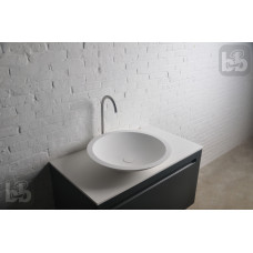 Умивальник 51,5*10,5см накладний кам`яний круглий Solid surface, VOLLE