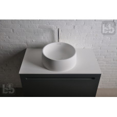 Умивальник 42*15см накладний кам`яний круглий Solid surface, VOLLE