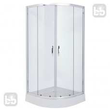 FIESTA душова кабина 90*90*200 см на мелком поддоне, профиль хром, стекло прозрачное, VOLLE