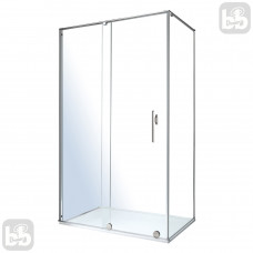TEO душова кабіна 117,5*87,5*200см без піддона, розсувна, хромована, скло прозоре 8мм, VOLLE