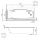 СОЛЯР ванна 150*70*40см без ніжек, акрил 5мм, VOLLE