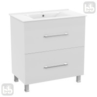 NEMO NEW комплект меблів 80см білий: тумба підлогова, 2 ящики + умивальник накладний, VOLLE (15-17-81N)