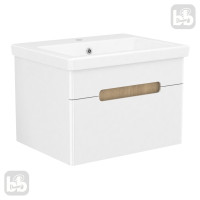 SOLO комплект меблів 60см blanco: тумба підвісна, 1 ящик + умивальник накладний арт 13-16-016, VOLLE (1910.326007)