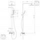 SISTEMA P система душова (змішувач для ванни, верхній душ 246*170 мм ABS, ручний душ 53 мм 1 режим, темно-сірі лійки, шланг 160 см), cromo, VOLLE