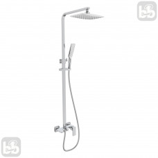 SISTEMA P система душова (змішувач для ванни, верхній душ 246*170 мм ABS, ручний душ 53 мм 1 режим, білі лійки, шланг 160 см), cromo, VOLLE