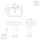 Леонор раковина 61*53*90см с пьедесталом, VOLLE