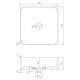 Умивальник 40*40*12,5см накладний кам`яний Solid surface, VOLLE (13-40-210)