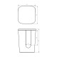 Коробочка для спонжиков 70*70*105мм каменная Solid surface, VOLLE (18-40-209)
