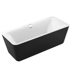 Ванна 180*80*62см, окремостояча, злив-перелив, чорно/бiла, VOLLE (12-22-110black)