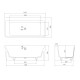 Ванна пристінна окремостояча кам`яна Solid surface 1650 * 800 * 590мм, VOLLE (12-40-051)