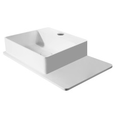 Умивальник 58*37*12,5см підвісний, з поличкою кам`яний Solid surface, VOLLE (13-40-415)