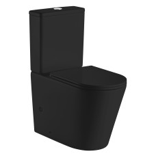NEMO BLACK Rimless компакт 67*38,5*84,5см підлоговий, матовий, горизонтальн. випуск, нижнє підведення, бачок 3/4,5 л, сидіння тверде Slim slow-closing, VOLLE (13-17-377 Black)