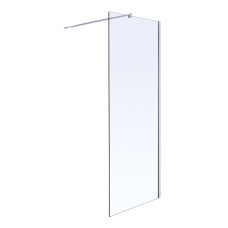 Комплект Walk-In: Стенка 100*190см прозрачное стекло 8мм + профиль стеновой хром 190см+держатель стекла (D) с креплениями 100см, VOLLE (18-08-100+18-01-01+18-05D-100)