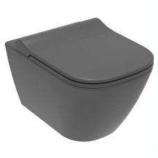 SOLO Rimless унітаз підвісний, сидіння тверде Slim slow-closing 51*35,5*33 см, колір антрацит мат, VOLLE (13-55-111Grey)