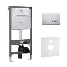 VOLLE MASTER EVO SENSOR комплект інсталяції для унітазу 4в1 (інсталяція, кріплення, прокладка, клавіша LARGO EVO SENSOR cromo), VOLLE (2220.010301)
