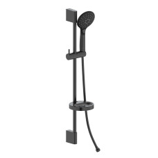 CASCADA B45 гарнітур душовий, лійка Ø110мм, 3 режими, штанга 72 см, шланг PVC 150см, мильниця, de la noche, VOLLE (1586.170504)
