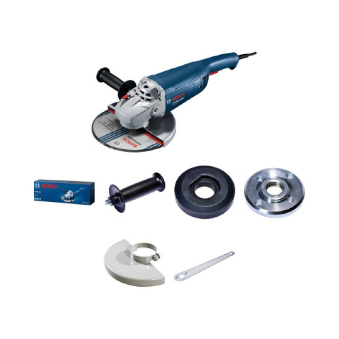 Кутова шліфувальна машина (болгарка) Bosch GWS 2200, 220Вт, 180мм, 8500 об/хв, М14, 5.2кг (06018C0320)