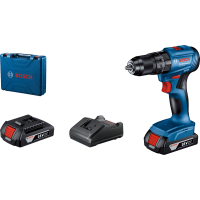 BOSCH Акумуляторний ударний дриль-шуруповерт GSB 185-LI,2 акумулятора 2.0 Ah, ЗП GAL 18V-20, кейс (06019K3100)