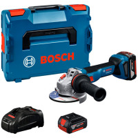 Акумуляторна кутова шліфмашина Bosch GWS 18V-11 S Professional, 2 акб GBA 18V 5.0Ah та з/п GAL 1880 CV, у кейсі L-BOXX 136 (06019N4002) (06019N4002)