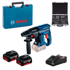 Перфоратор Bosch GBH 180-LI Professional, набір свердел SDS plus з 11 шт, 2 акб GBA 18V 4.0Ah з/п GAL 18V-40, у кейсі (0615990M33) (0615990M33)