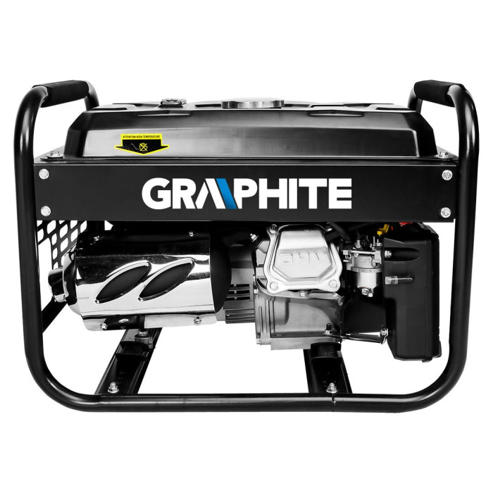 Graphite Генератор бензиновий 230В (1 фаза), 2/2.2кВт, ручний старт, AVR, 40кг (58G904)