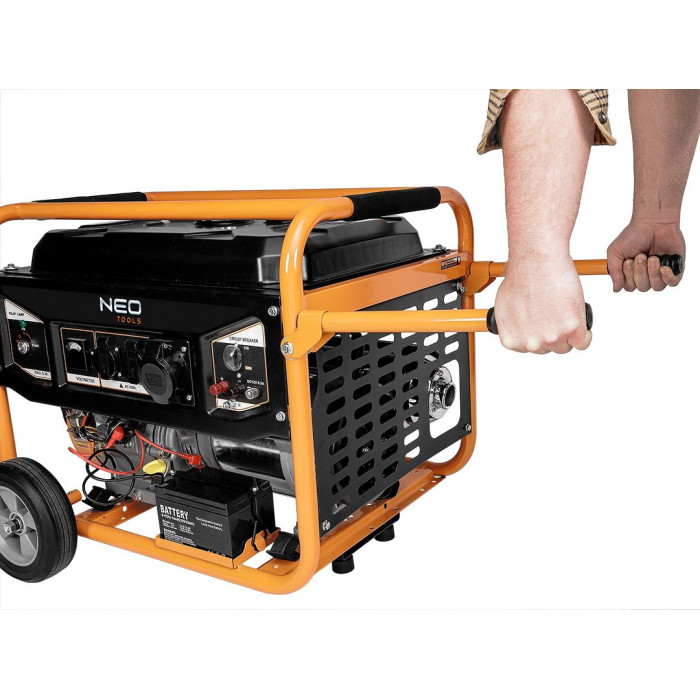 Neo Tools Генератор бензиновий 04-731, 6.0/6.5кВт, 1х12В та 2х230В (16А) та 1x230В(32А), бак 25л, 313г/кВтГ, 85 кг (04-731)