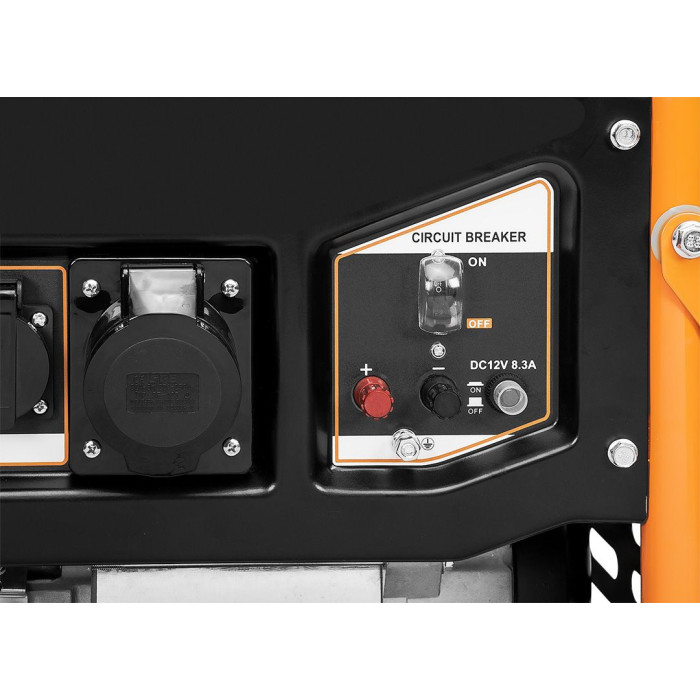 Neo Tools Генератор бензиновий 04-731, 6.0/6.5кВт, 1х12В та 2х230В (16А) та 1x230В(32А), бак 25л, 313г/кВтГ, 85 кг (04-731)